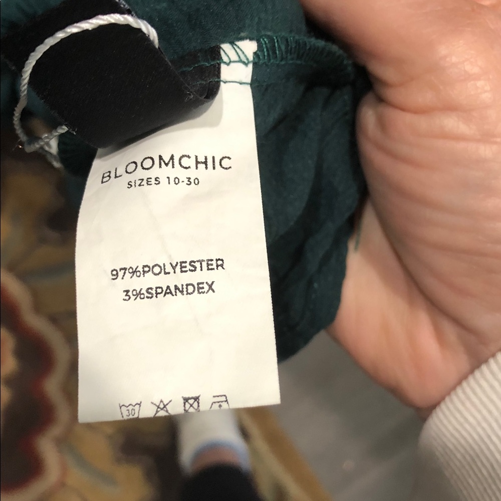 BloomChic Dark Teal Tiered Midi Dress - Picture 7 of 9